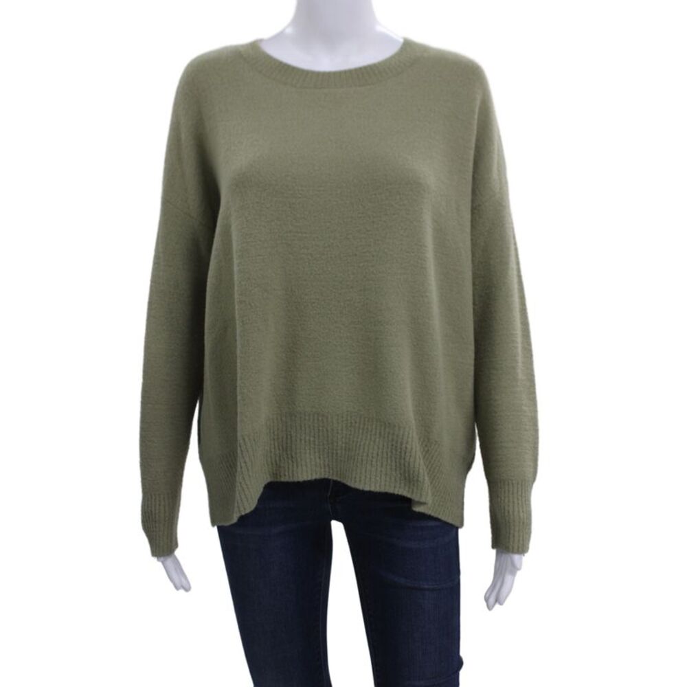 Theo & Spence Women Pullover Sweater Green Crew Neck Long Sleeve Size S